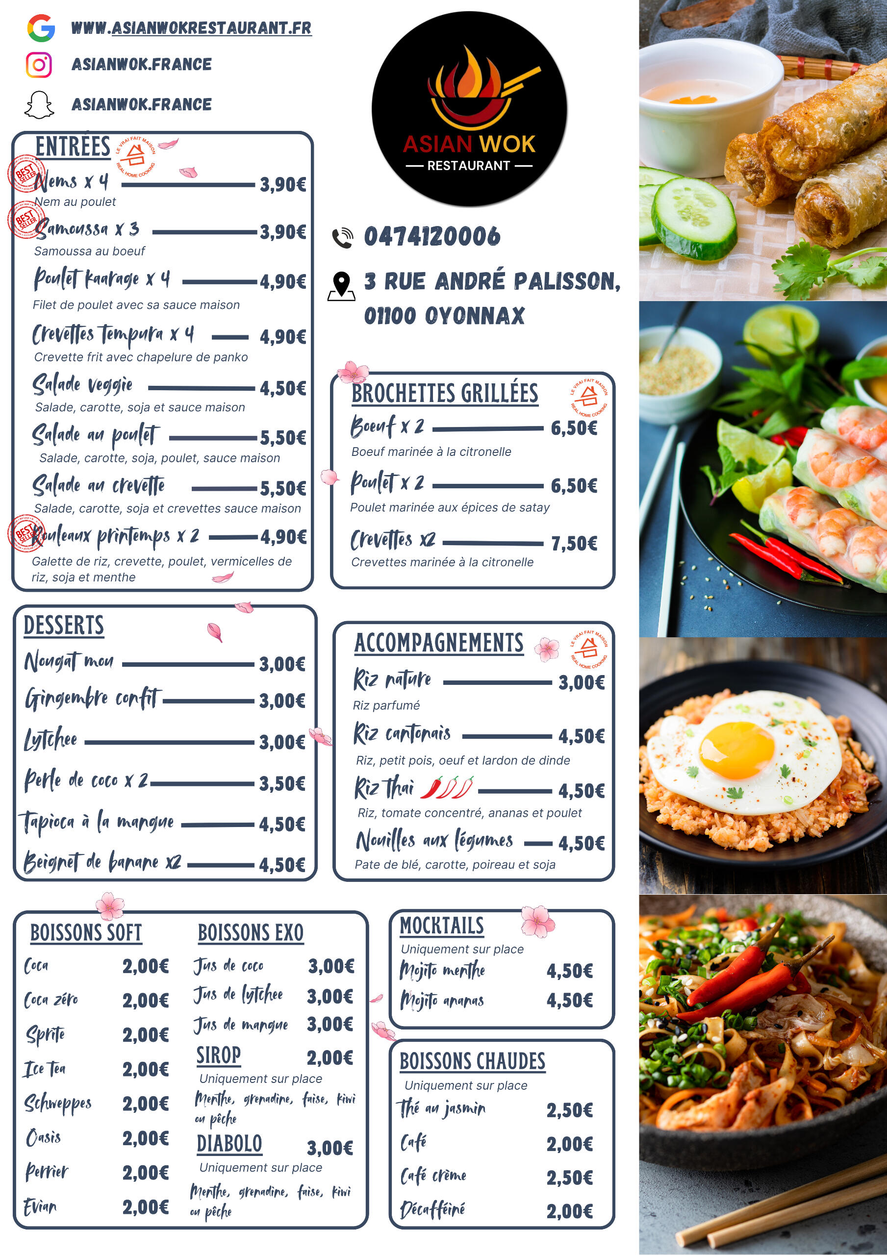 Asian Wok Restaurant Carte du restaurant 1