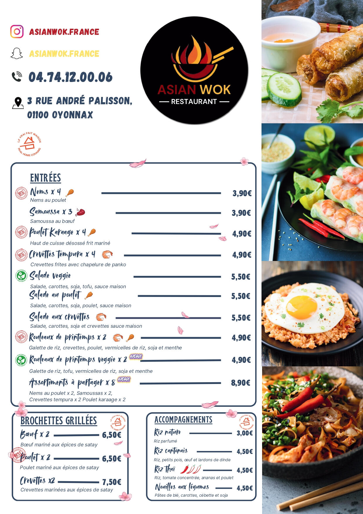 Asian Wok Restaurant Carte des entrées